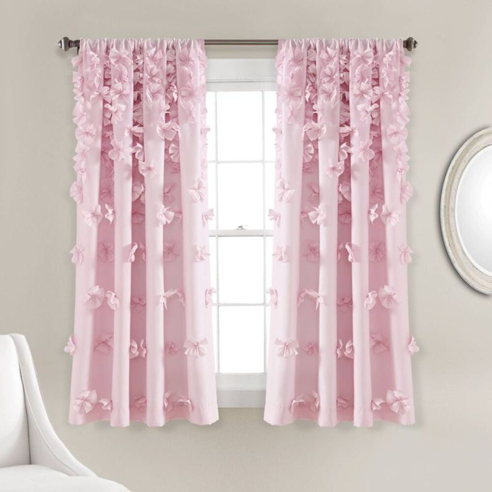 63"x54" Riley Window Curtain Panels Lilac Purple - Lush Décor